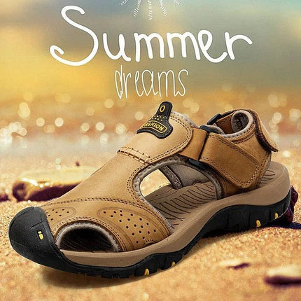 Founne 【⏰¡Nuevos zapatos de playa, 50% de descuento hoy!】 Fabricados en piel de vacuno de primera calidad, cómodos y transpirables, alivian la fatiga del pie. El calzado perfecto para el verano.