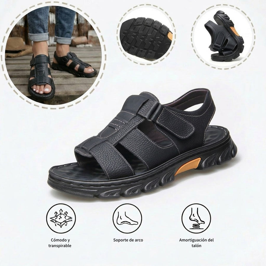 🔥 Sandalias ortopédicas de verano para hombre | Diseño ergonómico, soporte para el arco del pie, comodidad durante todo el día | Antideslizantes y transpirables ✅