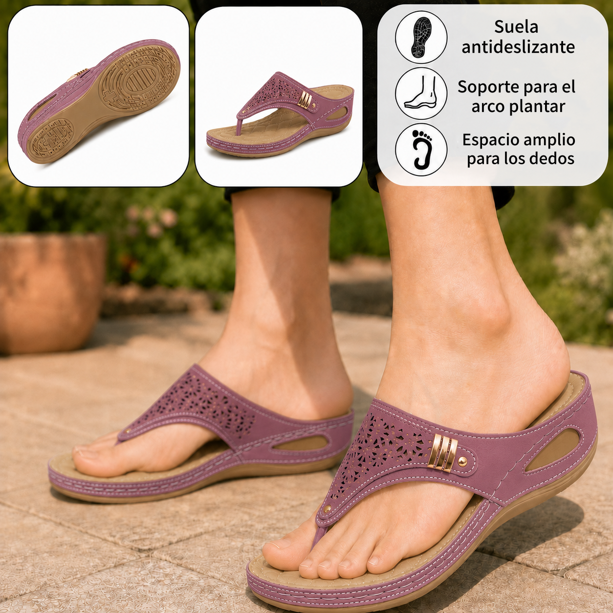 ⏰ ¡Último día! ¡50 % de descuento! ¡No te lo pierdas! ✅️ Sandalias cómodas con soporte para el arco del pie: alivian el dolor de pies y cuentan con un diseño ergonómico.