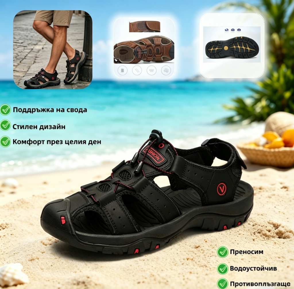 Zapatos ortopédicos FOUNNE® [🔥60% de descuento hoy🎁] Nuevas sandalias europeas de cuero genuino ✅ Diseño de punta ancha | Cierre de velcro | Suela duradera y antideslizante | 🔴Soporte de arco multipunto | Suaves y cómodas
