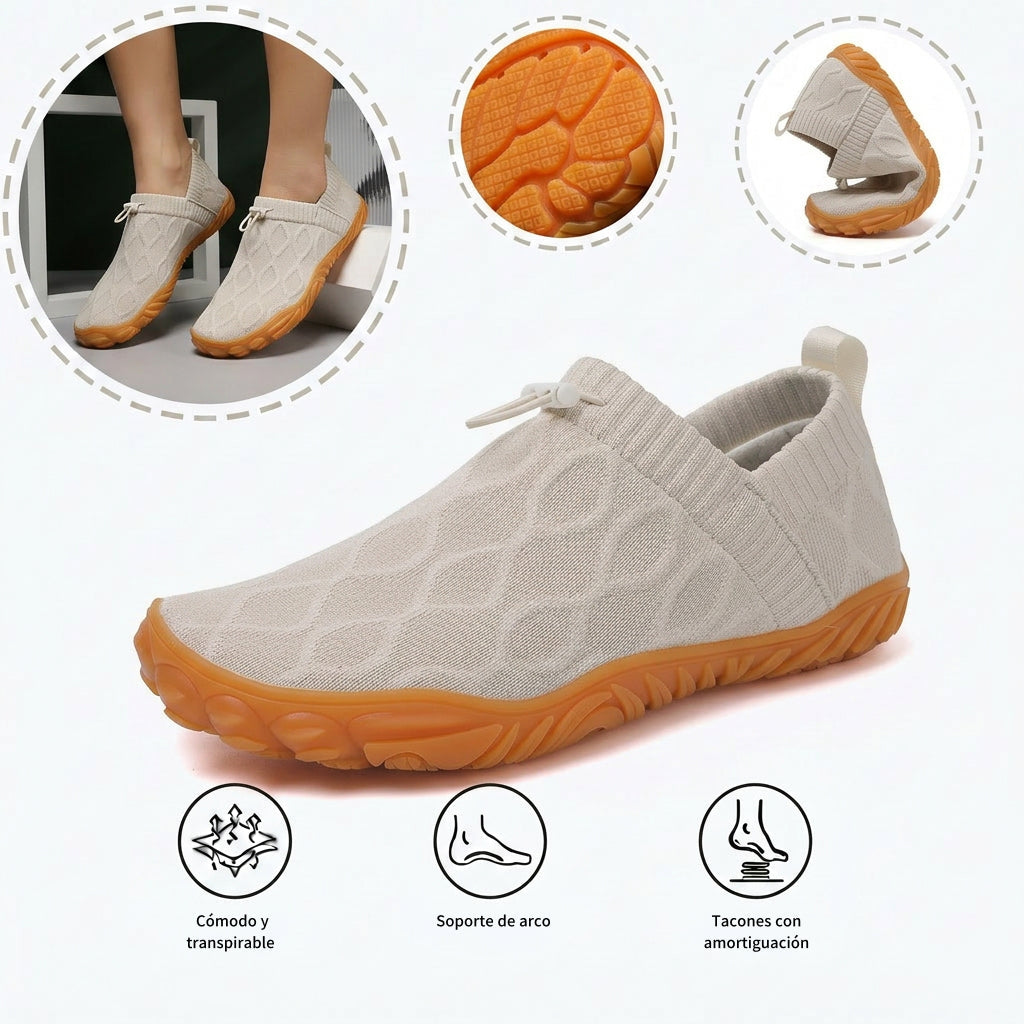 Zapatillas deportivas ortopédicas de malla: con soporte para el arco del pie, que alivia el dolor; amortiguación suave.