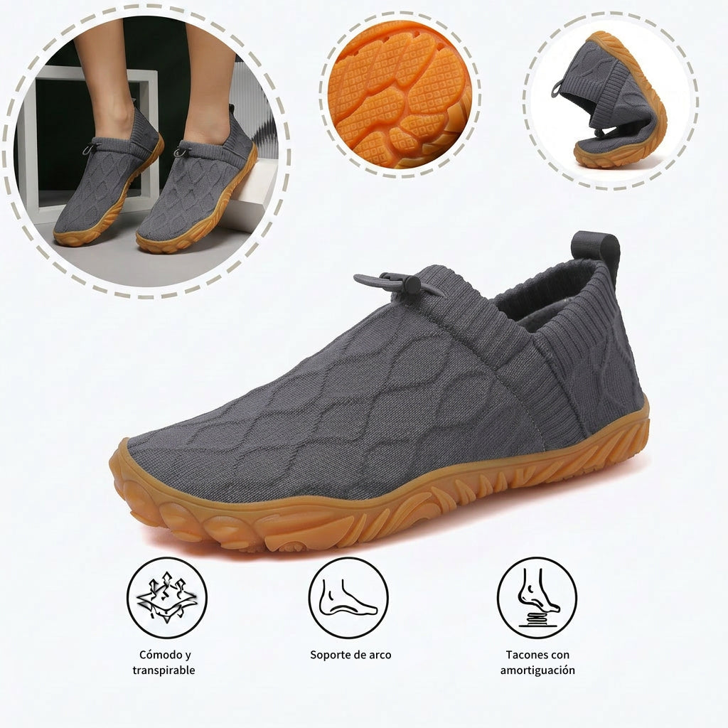 Zapatillas deportivas ortopédicas de malla: con soporte para el arco del pie, que alivia el dolor; amortiguación suave.