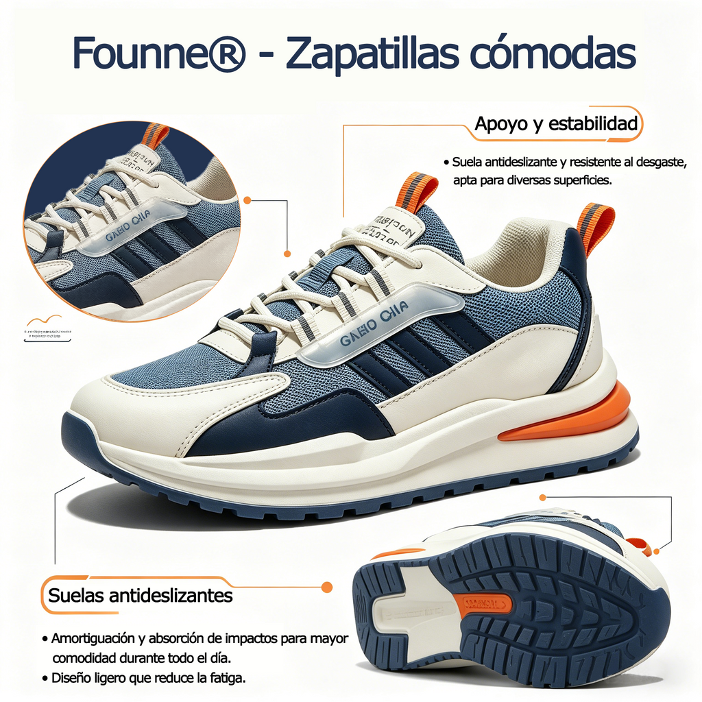 Founne® 【🔥¡Oferta por tiempo limitado, hoy a mitad de precio! ⏰】Estas zapatillas son perfectas para entrenamientos de todo el día | Súper amortiguación | Cómodas y sin dolor | Impermeables y antideslizantes | Corrigen la pisada👟