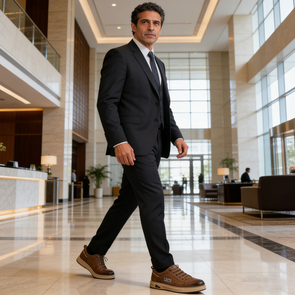 Founne® 【⏰¡Hoy a mitad de precio! ⚡】Zapatos de piel española hechos a mano | Elegantes y refinados | Cómodos y transpirables | Alivian el dolor de pies | Acompañan al hombre en cada paso