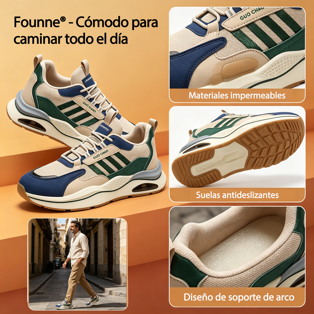 FOUNNE® 【🔥Oferta especial de hoy: 60% de descuento🎁】Zapatillas cómodas para caminar | Zapatillas ligeras y duraderas👟 | Camina sin fatiga durante todo el día | Soporte para el arco del pie | Alivia eficazmente los problemas de los pies✅
