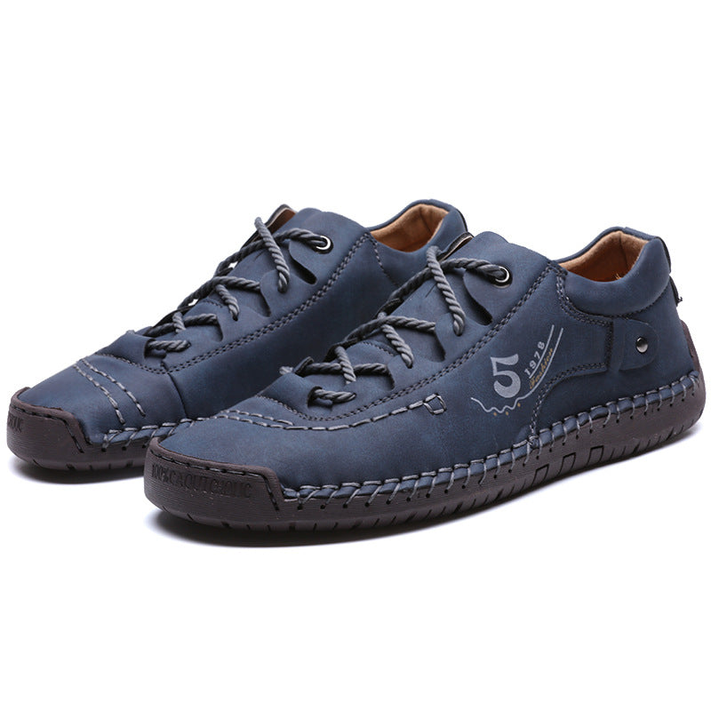 (🎉 Último día 70% de descuento, no te lo pierdas) 🐂 Zapatos ortopédicos de piel de becerro australiana para hombre 👞 Cosidos a mano, transpirables ✅ Soporte de arco: caminar cómodo