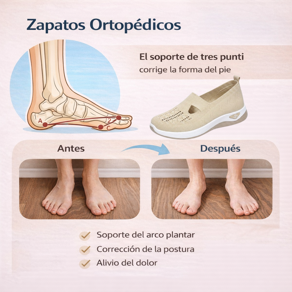 Zapatos ortopédicos FOUNNE® [🔥Oferta por tiempo limitado🎁] Zapatos cómodos para caminar | Diseño transpirable | Frescos y transpirables | Mejoran la forma de las piernas | Alivian el dolor de pies ✅