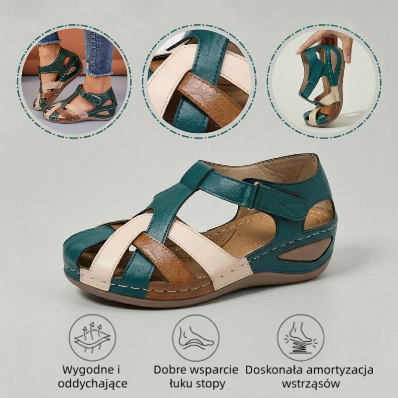 Zapatos ortopédicos FOUNNE® [🔥40% de descuento hoy🎁] Sandalias europeas completamente nuevas ✅ Diseño de punta ancha | Correas de velcro | Suela exterior duradera y antideslizante | 🔴Soporte de arco multipunto | Suaves y cómodas