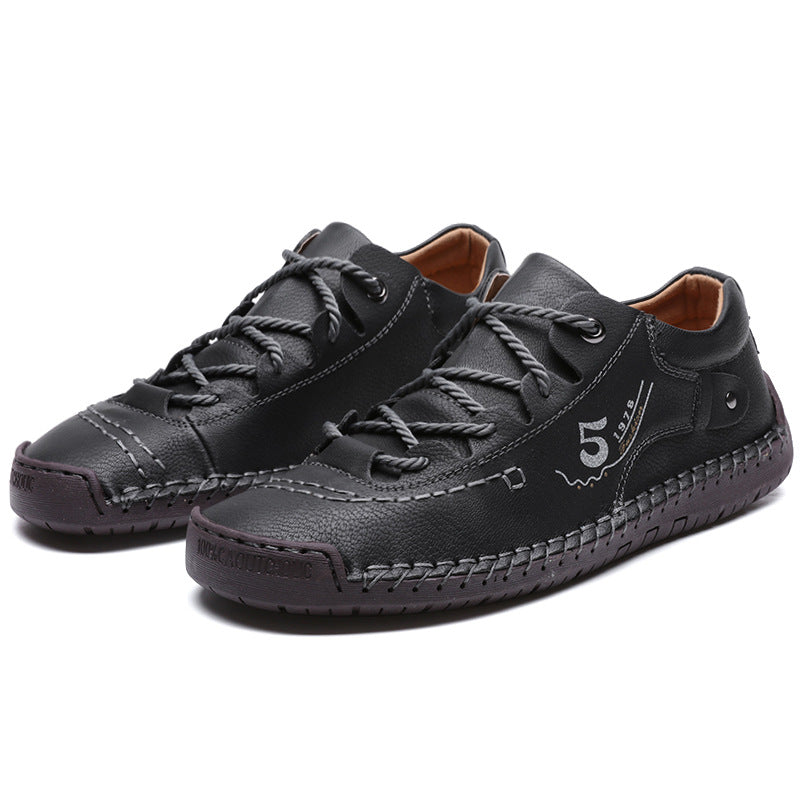 (🎉 Último día 70% de descuento, no te lo pierdas) 🐂 Zapatos ortopédicos de piel de becerro australiana para hombre 👞 Cosidos a mano, transpirables ✅ Soporte de arco: caminar cómodo