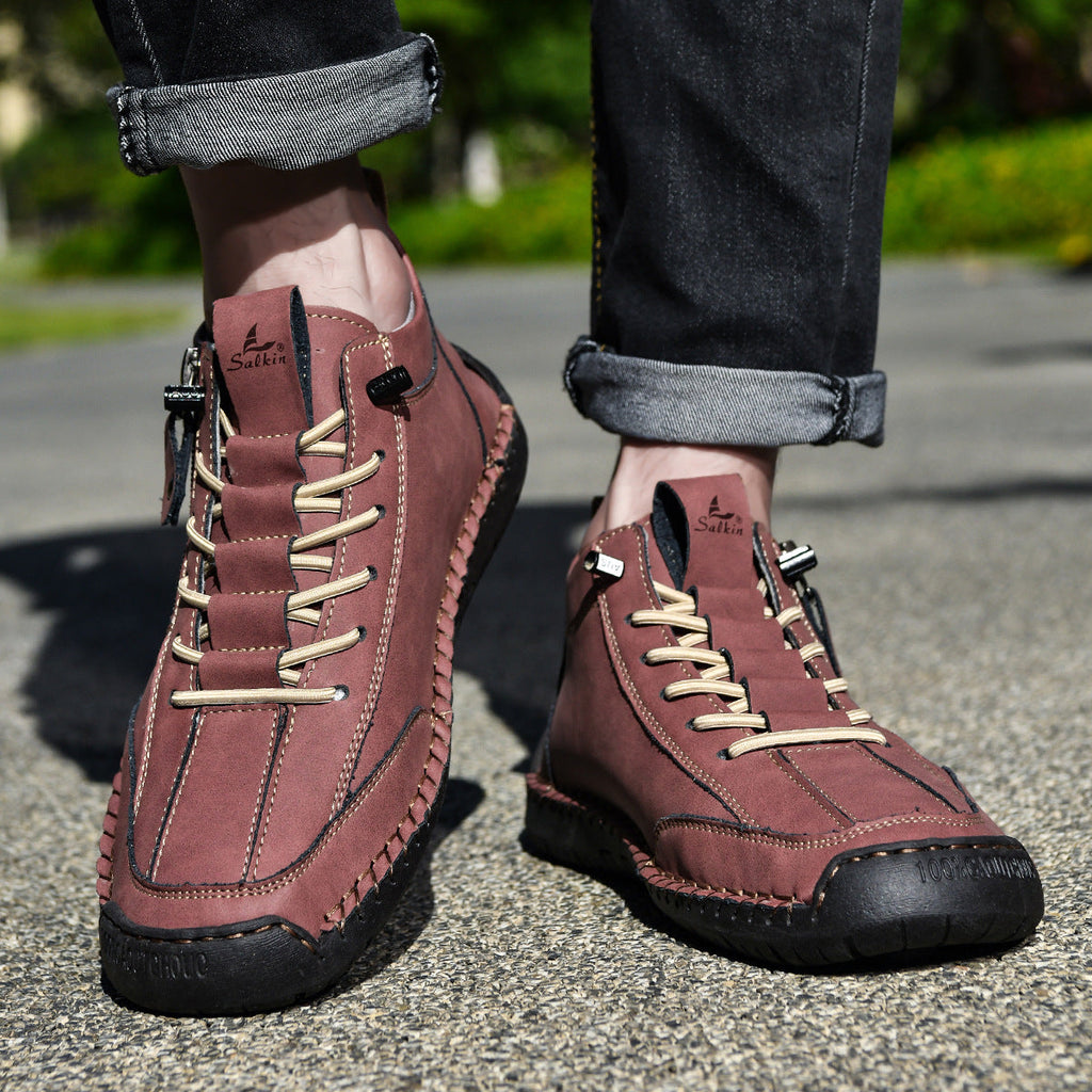 (🔥 ¡50% de descuento - No te lo pierdas!) Zapatos de piel "Cero Fatiga": Cremallera lateral, soporte plantar y suela antideslizante – su diseño ergonómico alivia la fatiga - unisex
