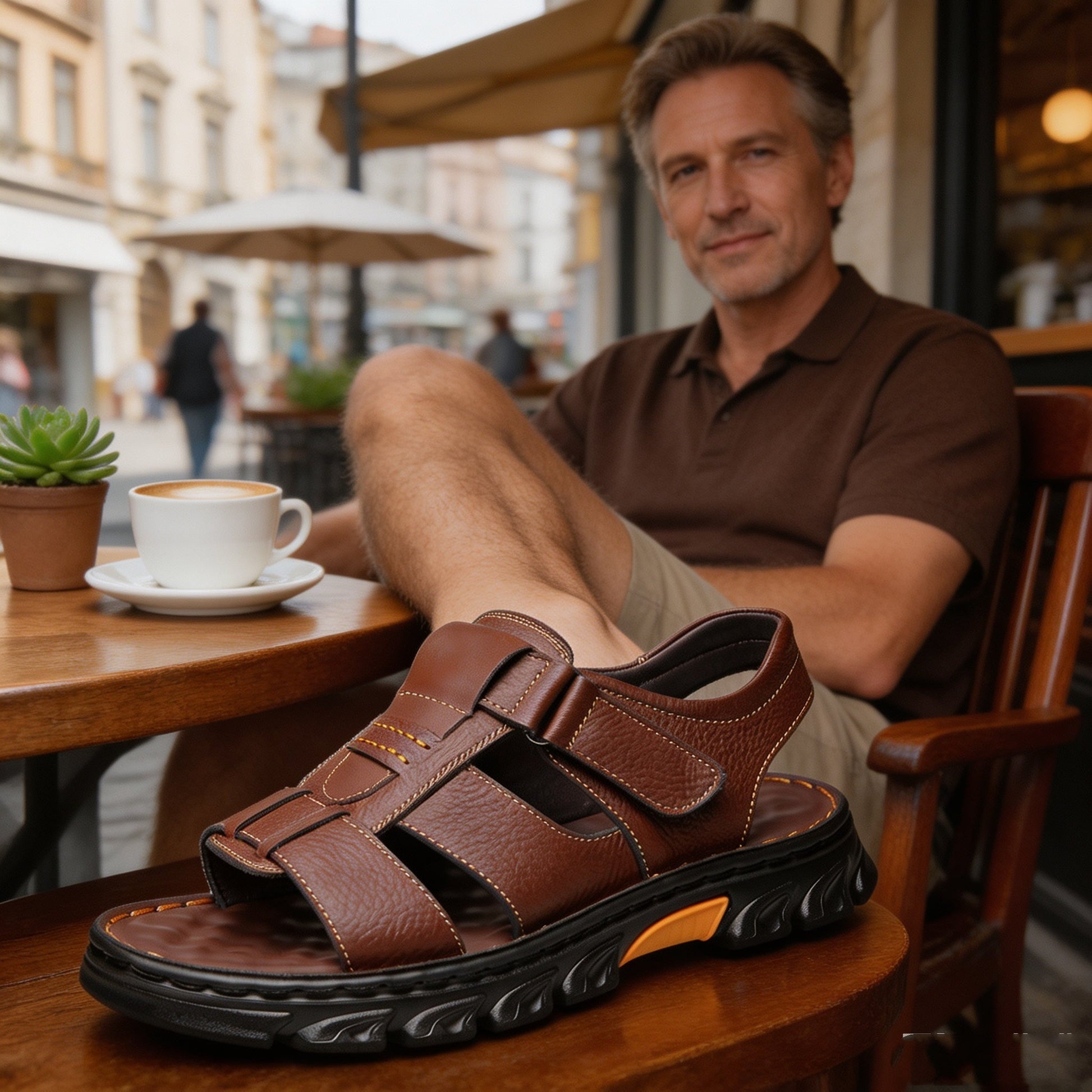 🔥 Sandalias ortopédicas de verano para hombre | Diseño ergonómico, soporte para el arco del pie, comodidad durante todo el día | Antideslizantes y transpirables ✅
