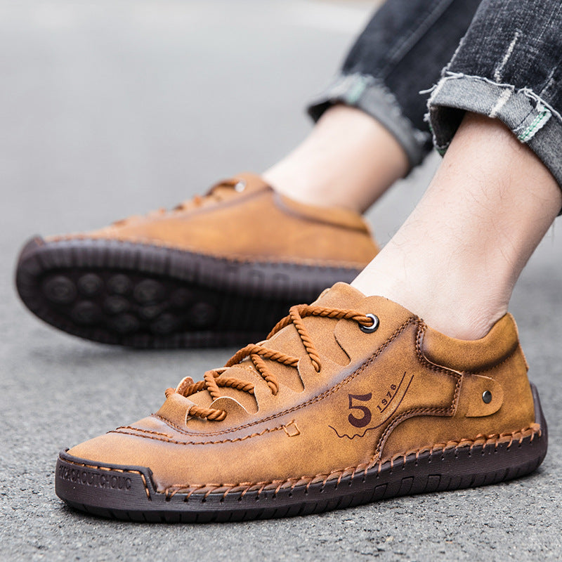 (🎉 Último día 70% de descuento, no te lo pierdas) 🐂 Zapatos ortopédicos de piel de becerro australiana para hombre 👞 Cosidos a mano, transpirables ✅ Soporte de arco: caminar cómodo