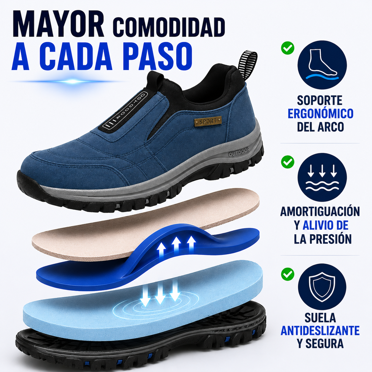 FOUNNE® 【🔥Oferta especial de hoy: 60% de descuento🎁】👞Zapatos ortopédicos de gamuza para hombre ✅ Alivian el dolor de pies ✅ Soporte para el arco: comodidad durante todo el día👟