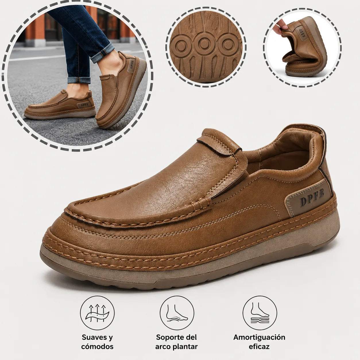 🎉 ¡50% de descuento hoy! Zapatos ortopédicos cómodos para hombre 🐂 Hechos con auténtica piel de vaca australiana 👞 Alivian el dolor de pies - Soporte para el arco ✅ Cómodos para caminar todo el día