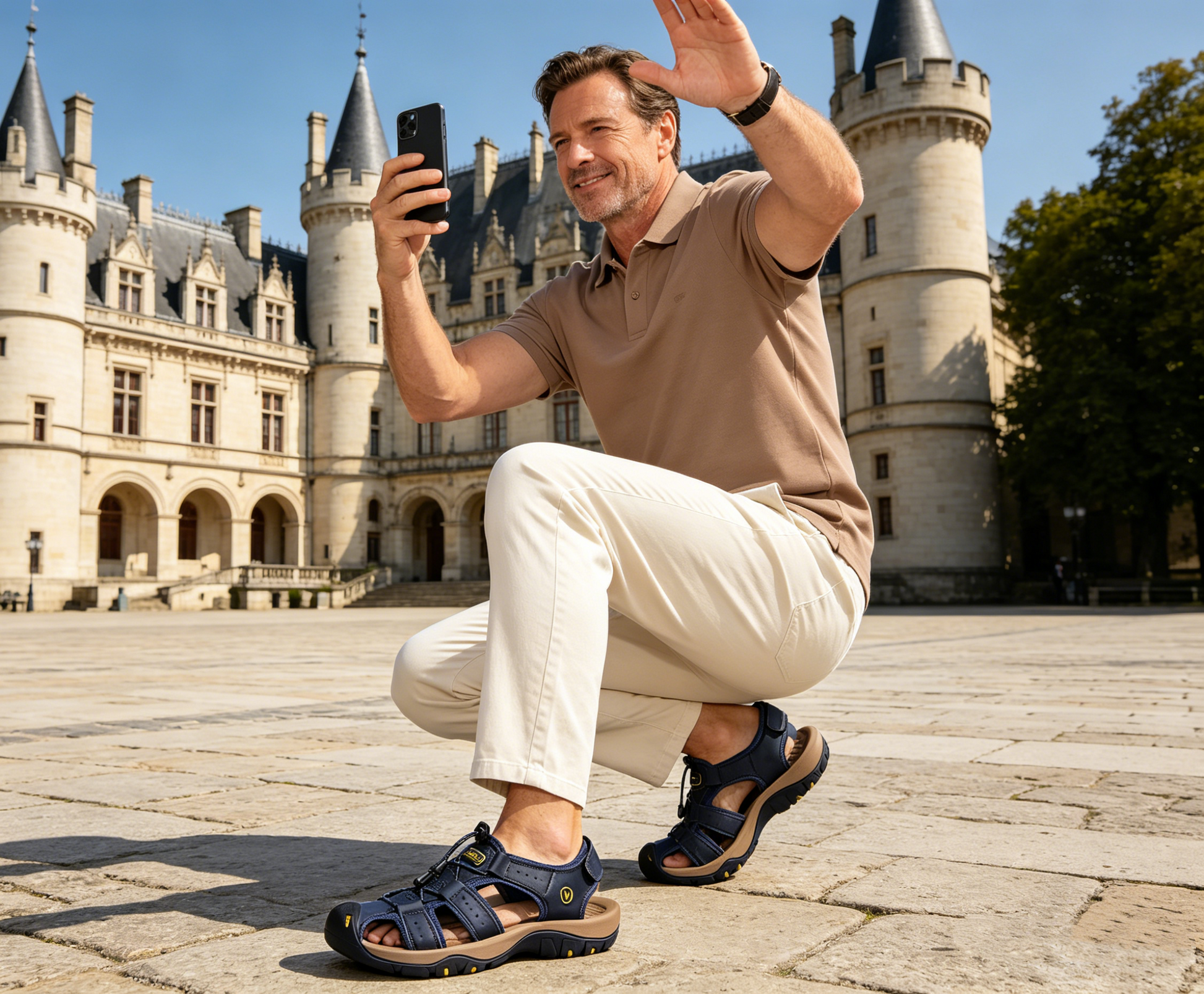 Zapatos ortopédicos FOUNNE® [🔥60% de descuento hoy🎁] Nuevas sandalias europeas de cuero genuino ✅ Diseño de punta ancha | Cierre de velcro | Suela duradera y antideslizante | 🔴Soporte de arco multipunto | Suaves y cómodas