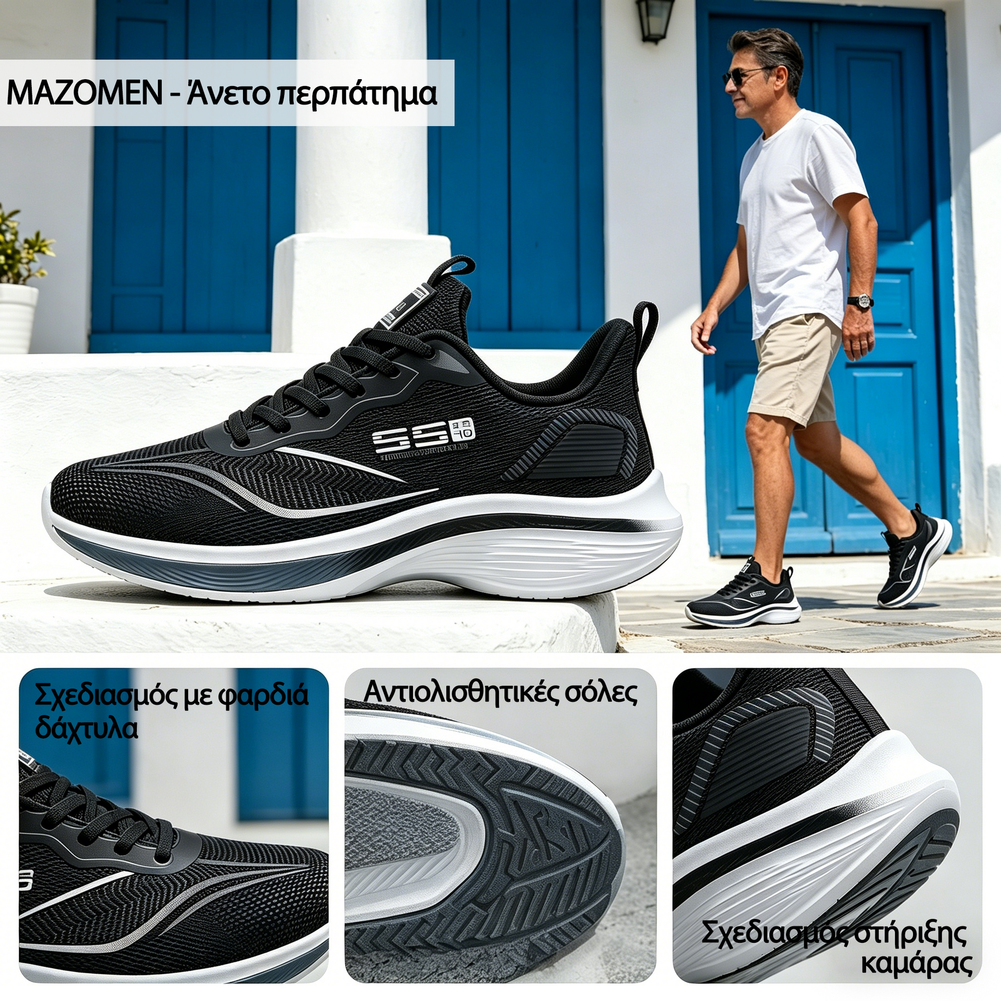 FOUNNE® 【🔥Oferta especial de hoy: 60% de descuento🎁】Zapatillas cómodas para caminar | Zapatillas ligeras y duraderas👟 | Camina sin fatiga durante todo el día | Soporte para el arco del pie | Alivia eficazmente los problemas de los pies✅