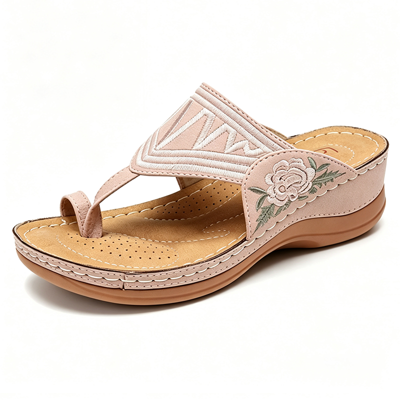 Zapatos ortopédicos FOUNNE® [🔥Oferta a mitad de precio🎁] Sandalias retro de verano bordadas | Frescas y transpirables | Camina sin fatiga todo el día | Antideslizantes y cómodas ✅