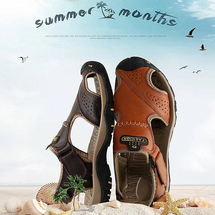Founne 【⏰¡Nuevos zapatos de playa, 50% de descuento hoy!】 Fabricados en piel de vacuno de primera calidad, cómodos y transpirables, alivian la fatiga del pie. El calzado perfecto para el verano.