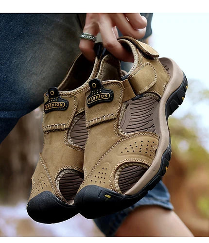 Founne 【⏰¡Nuevos zapatos de playa, 50% de descuento hoy!】 Fabricados en piel de vacuno de primera calidad, cómodos y transpirables, alivian la fatiga del pie. El calzado perfecto para el verano.