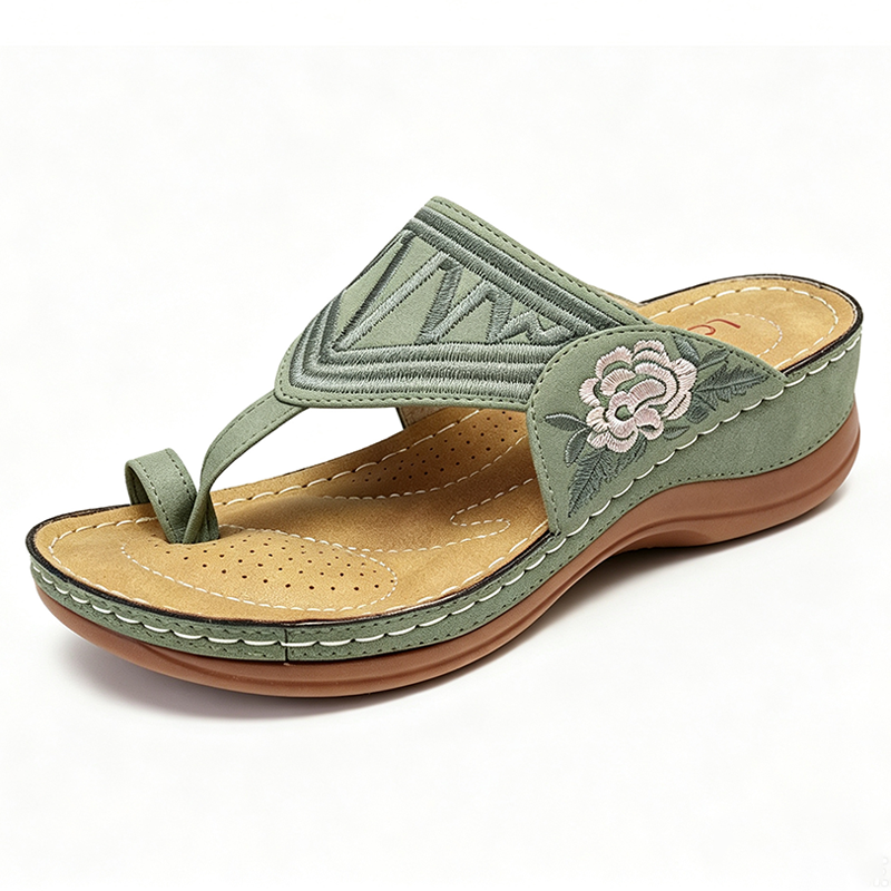 Zapatos ortopédicos FOUNNE® [🔥Oferta a mitad de precio🎁] Sandalias retro de verano bordadas | Frescas y transpirables | Camina sin fatiga todo el día | Antideslizantes y cómodas ✅