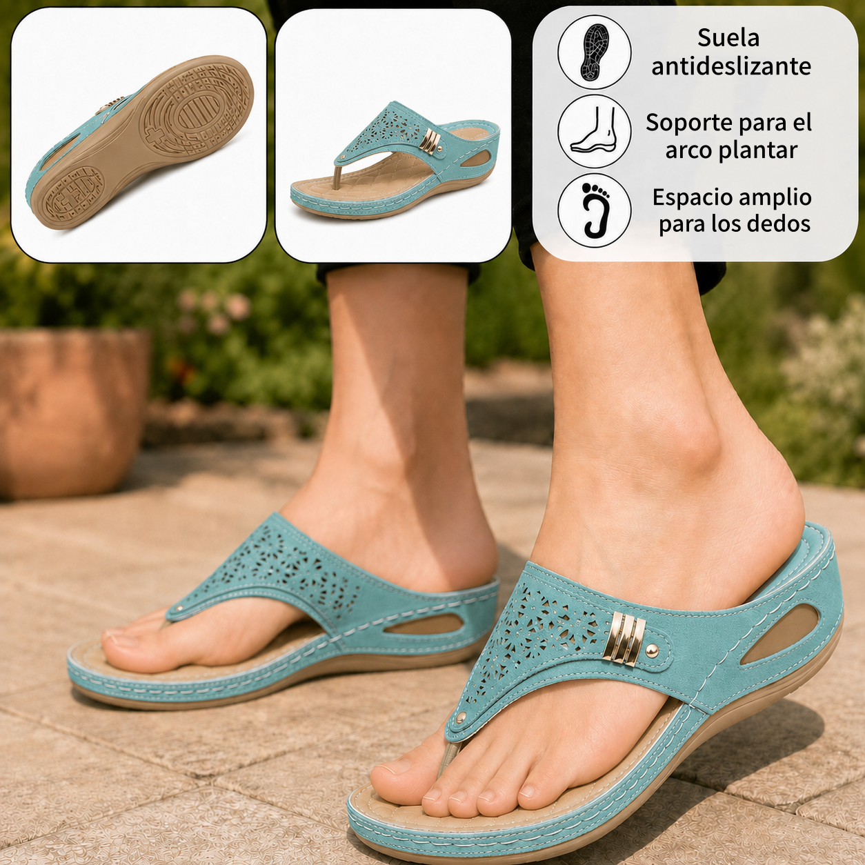 ⏰ ¡Último día! ¡50 % de descuento! ¡No te lo pierdas! ✅️ Sandalias cómodas con soporte para el arco del pie: alivian el dolor de pies y cuentan con un diseño ergonómico.