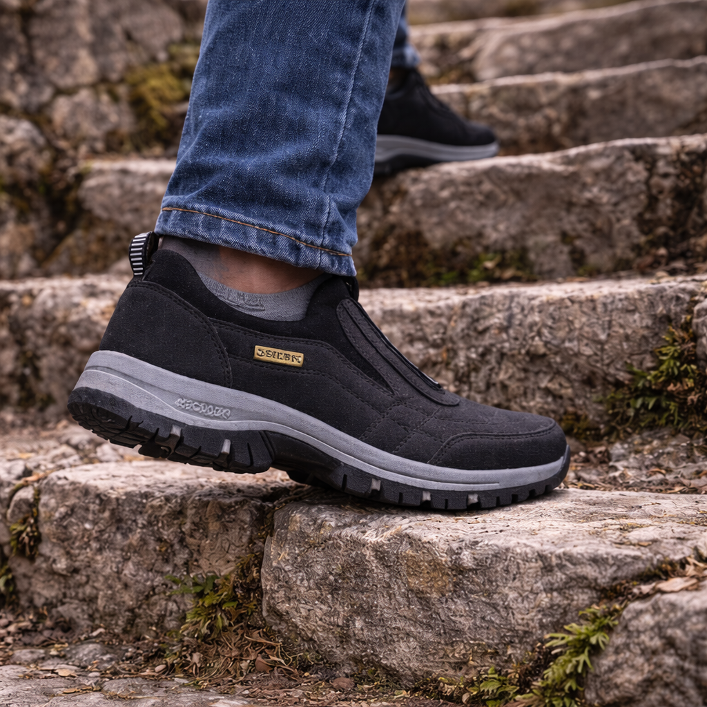 FOUNNE® 【🔥Oferta especial de hoy: 60% de descuento🎁】👞Zapatos ortopédicos de gamuza para hombre ✅ Alivian el dolor de pies ✅ Soporte para el arco: comodidad durante todo el día👟（副本）