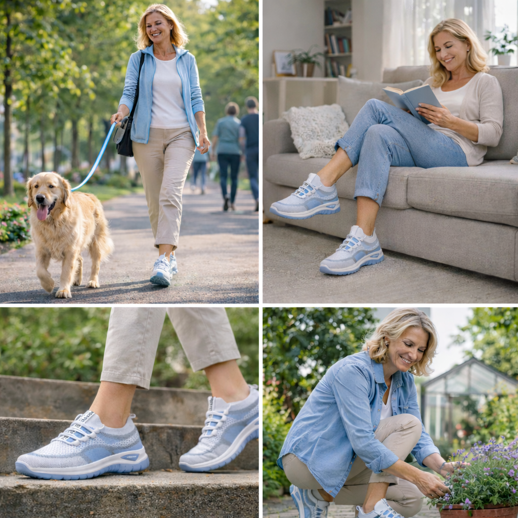 Zapatos ortopédicos FOUNNE® 【🔥50% de descuento hoy🎁】Zapatos casuales ergonómicos para mujer👞 - Cómodos y transpirables, el soporte para el arco mejora la forma de la pierna y alivia fácilmente el dolor de pies🦶