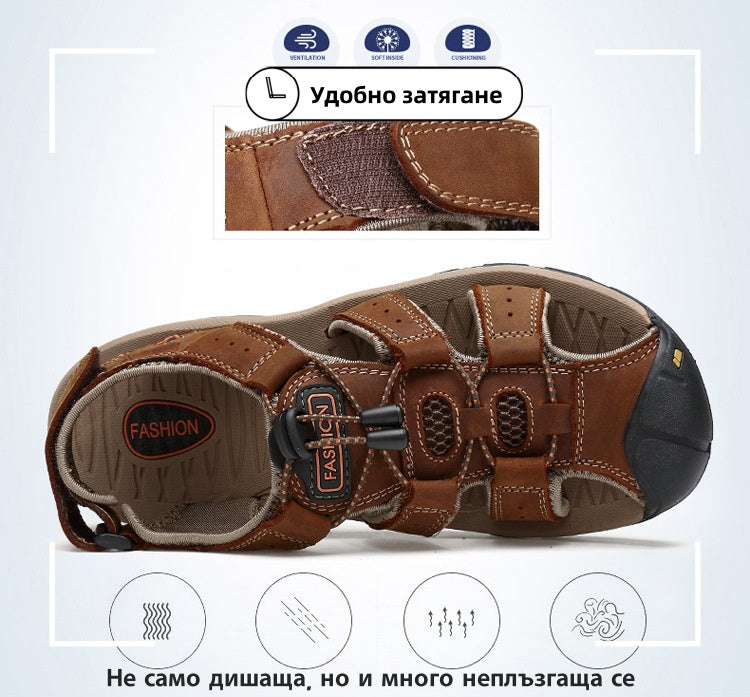 Zapatos ortopédicos FOUNNE® [🔥60% de descuento hoy🎁] Nuevas sandalias europeas de cuero genuino ✅ Diseño de punta ancha | Cierre de velcro | Suela duradera y antideslizante | 🔴Soporte de arco multipunto | Suaves y cómodas