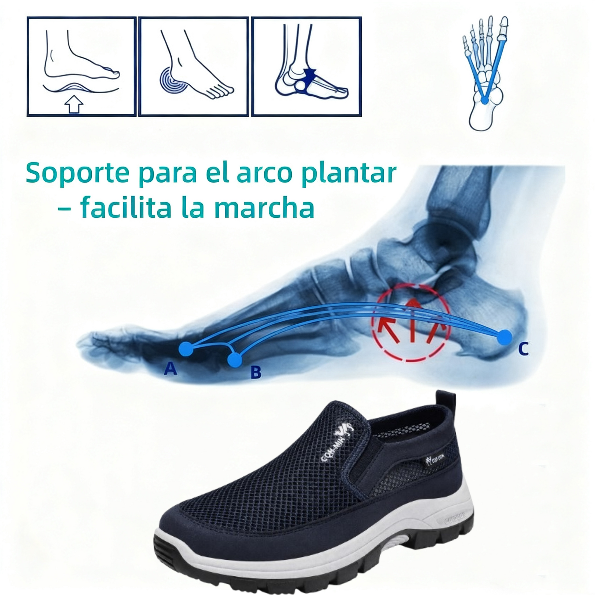 🔥 ¡50% de descuento hoy! 👞 Zapatos cómodos para caminar para hombre ✅ Alivian el dolor de pies ✅ Ligeros y transpirables, cómodos para caminar todo el día.