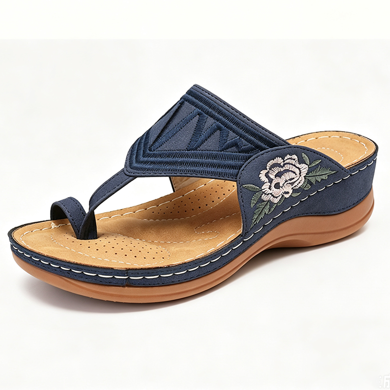 Zapatos ortopédicos FOUNNE® [🔥Oferta a mitad de precio🎁] Sandalias retro de verano bordadas | Frescas y transpirables | Camina sin fatiga todo el día | Antideslizantes y cómodas ✅