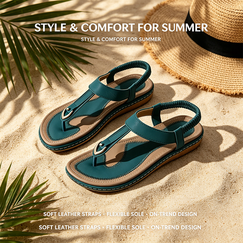 FOUNNE® 【⏰¡Hoy a mitad de precio!👟】Sandalias para mujer👡 | Correa trasera elástica para poner y quitar fácilmente | Cómodas y transpirables | La elección perfecta para las salidas de verano✅