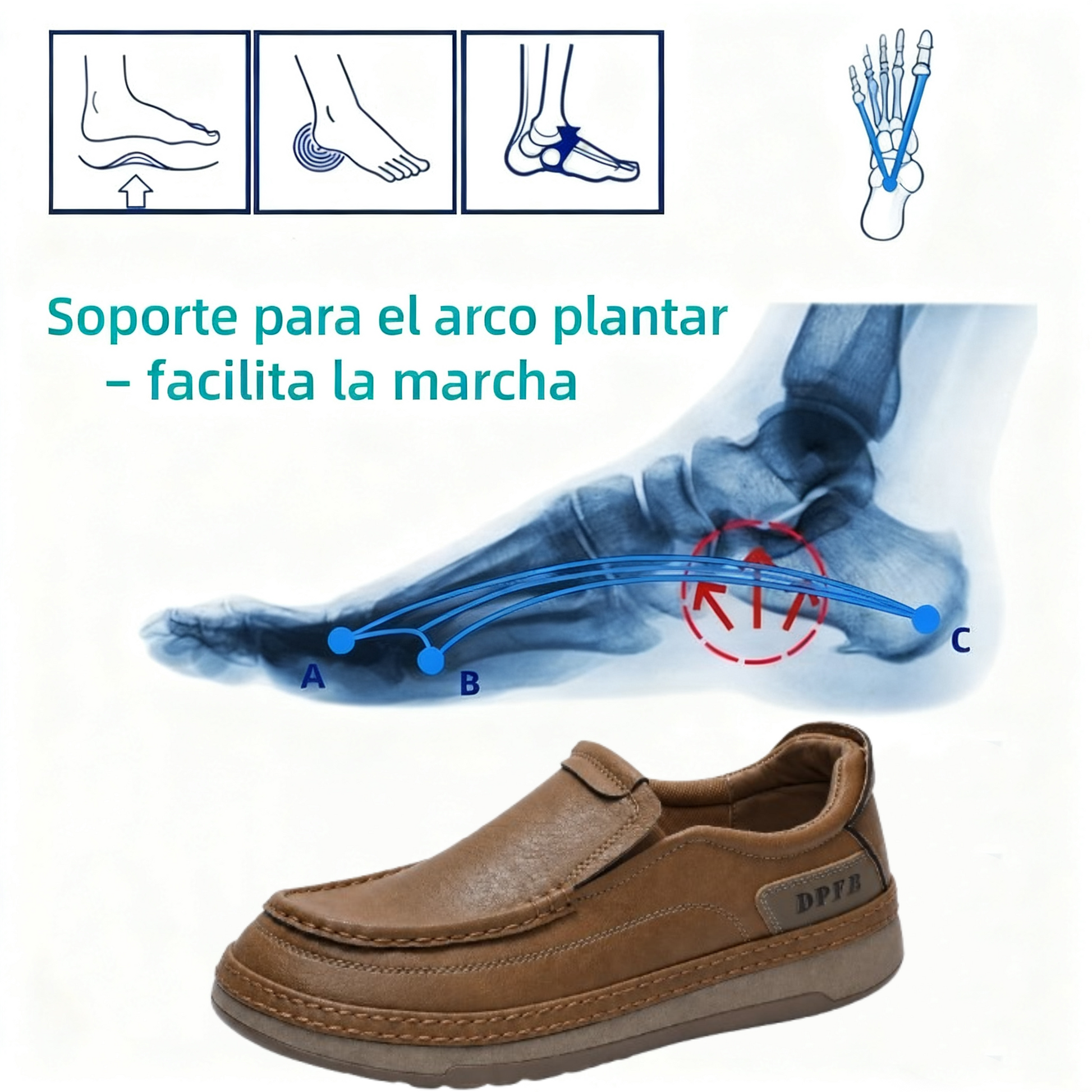 🎉 ¡50% de descuento hoy! Zapatos ortopédicos cómodos para hombre 🐂 Hechos con auténtica piel de vaca australiana 👞 Alivian el dolor de pies - Soporte para el arco ✅ Cómodos para caminar todo el día