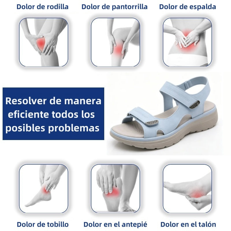Zapatos ortopédicos FOUNNE® [🔥¡Hoy a mitad de precio!🎁] 🎉 ¡Nuevas sandalias para mujer! | Frescas y transpirables | 👟 Plantillas de espuma viscoelástica | 🚶‍♂️ Caminar sin dolor | Soporte ortopédico + Experiencia cómoda