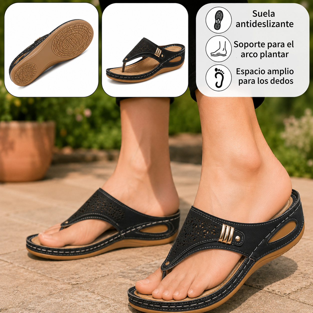 ⏰ ¡Último día! ¡50 % de descuento! ¡No te lo pierdas! ✅️ Sandalias cómodas con soporte para el arco del pie: alivian el dolor de pies y cuentan con un diseño ergonómico.