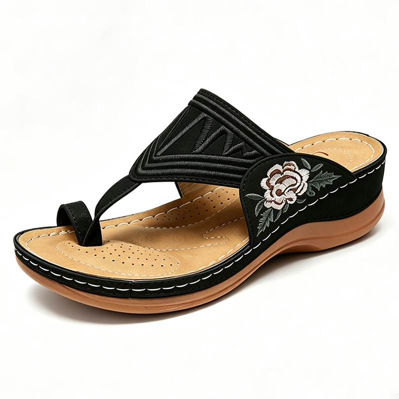 Zapatos ortopédicos FOUNNE® [🔥Oferta a mitad de precio🎁] Sandalias retro de verano bordadas | Frescas y transpirables | Camina sin fatiga todo el día | Antideslizantes y cómodas ✅