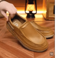 🎉 ¡50% de descuento hoy! Zapatos ortopédicos cómodos para hombre 🐂 Hechos con auténtica piel de vaca australiana 👞 Alivian el dolor de pies - Soporte para el arco ✅ Cómodos para caminar todo el día