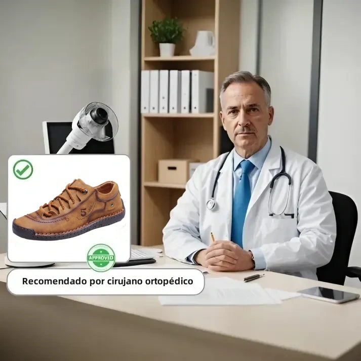 (🎉 Último día 70% de descuento, no te lo pierdas) 🐂 Zapatos ortopédicos de piel de becerro australiana para hombre 👞 Cosidos a mano, transpirables ✅ Soporte de arco: caminar cómodo