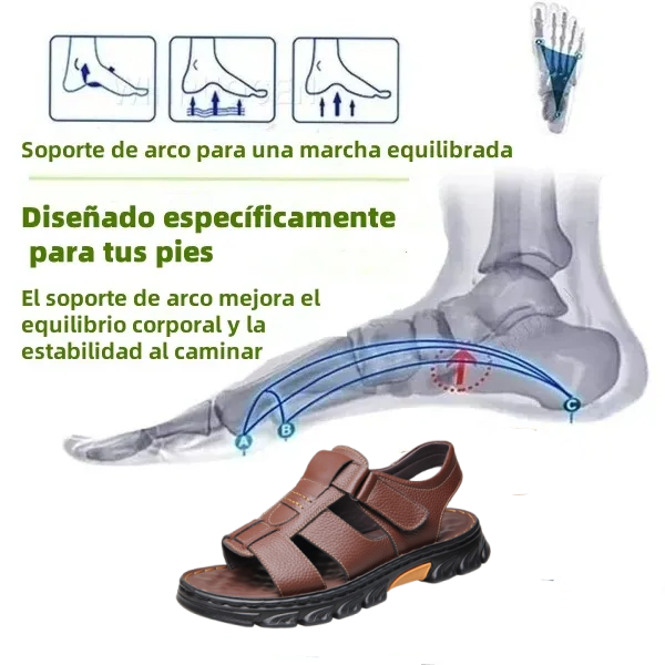 🔥 Sandalias ortopédicas de verano para hombre | Diseño ergonómico, soporte para el arco del pie, comodidad durante todo el día | Antideslizantes y transpirables ✅