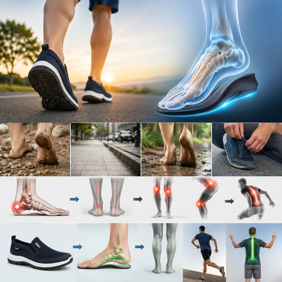 🔥 ¡50% de descuento hoy! 👞 Zapatos cómodos para caminar para hombre ✅ Alivian el dolor de pies ✅ Ligeros y transpirables, cómodos para caminar todo el día.