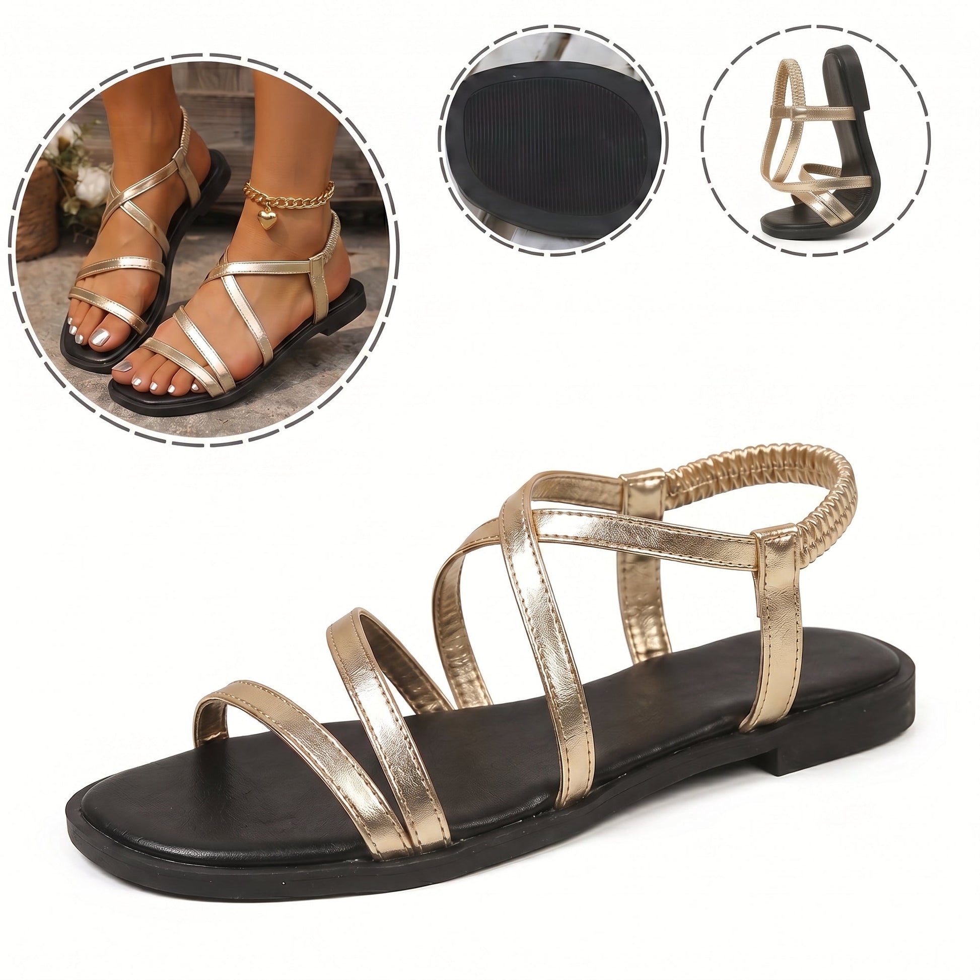 Sandalias ortopédicas ergonómicas — Con soporte para el arco que ayuda a aliviar el dolor de pies, estabilizar el talón y reducir la inestabilidad al caminar