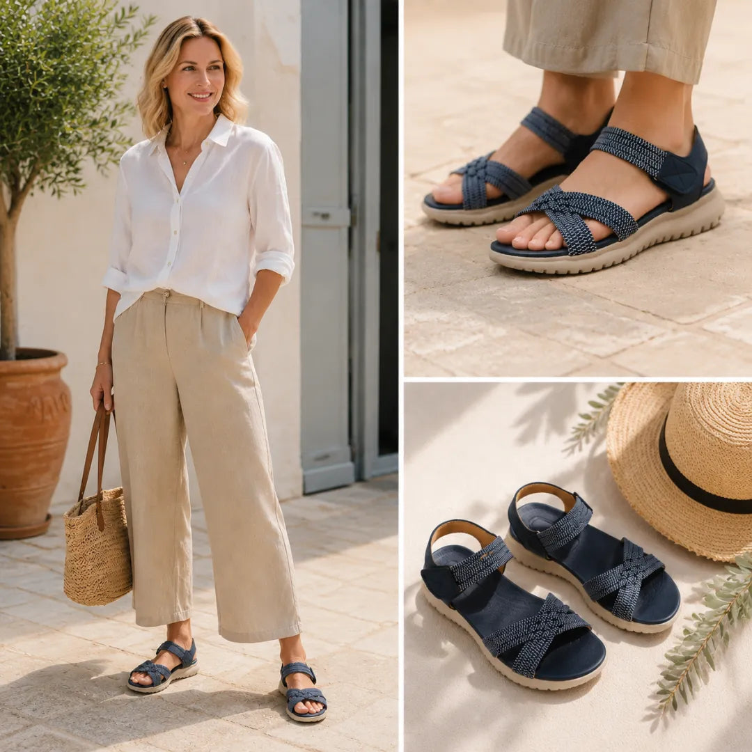 ⏰ ¡Último día! ¡50 % de descuento! ¡No te lo pierdas! ✅️ Sandalias cómodas con soporte para el arco del pie: alivian el dolor de pies y cuentan con un diseño ergonómico.