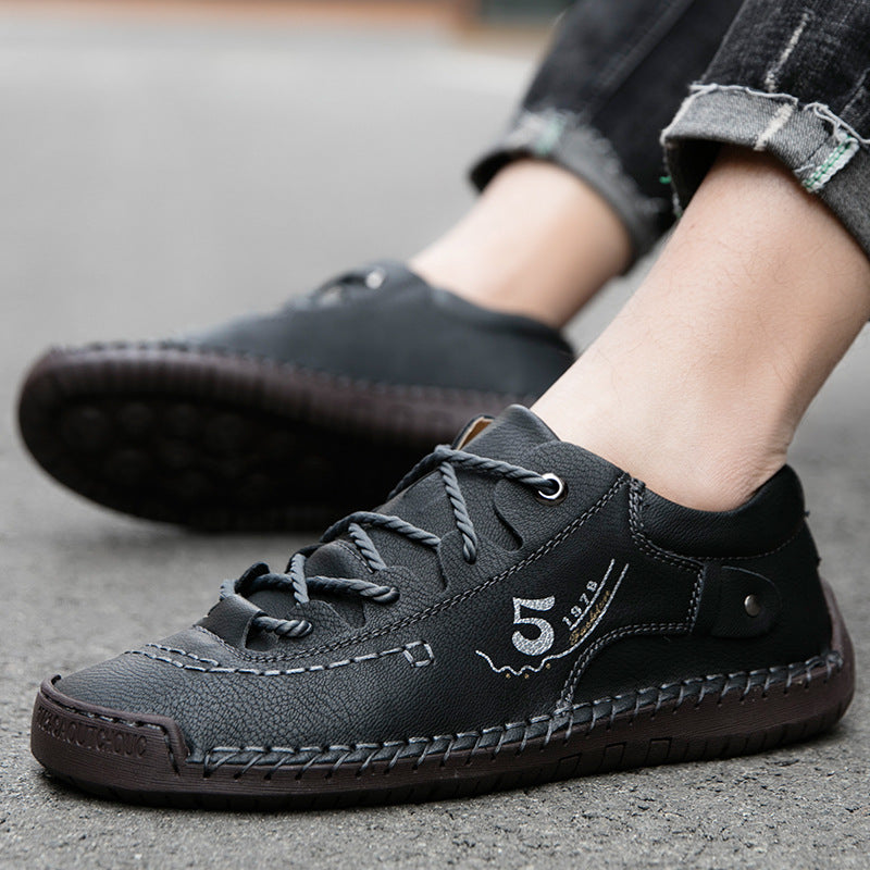 (🎉 Último día 70% de descuento, no te lo pierdas) 🐂 Zapatos ortopédicos de piel de becerro australiana para hombre 👞 Cosidos a mano, transpirables ✅ Soporte de arco: caminar cómodo