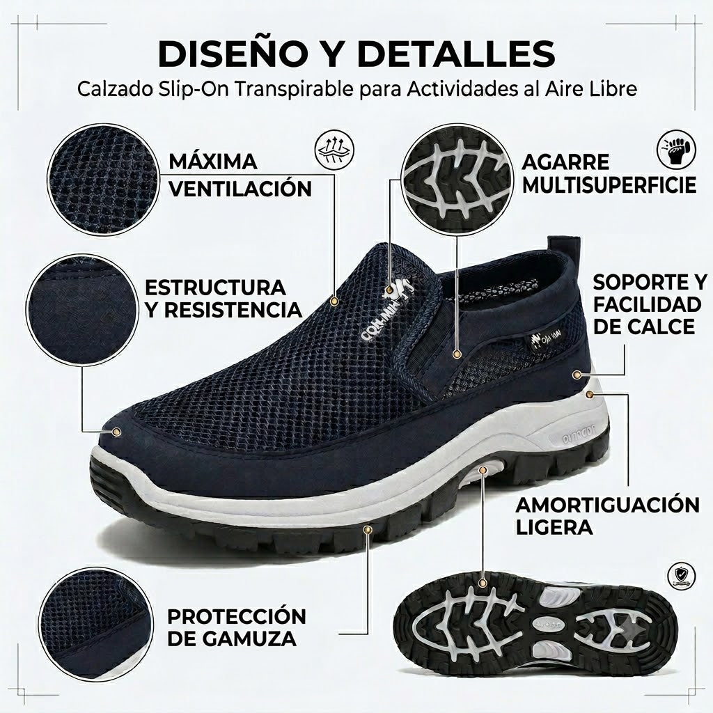 🔥 ¡50% de descuento hoy! 👞 Zapatos cómodos para caminar para hombre ✅ Alivian el dolor de pies ✅ Ligeros y transpirables, cómodos para caminar todo el día.
