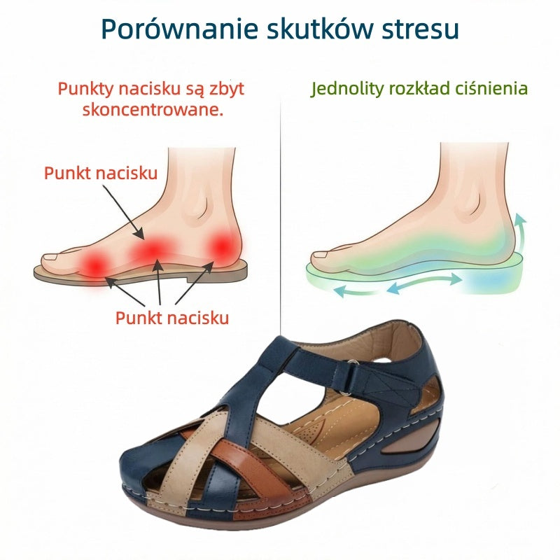 Zapatos ortopédicos FOUNNE® [🔥40% de descuento hoy🎁] Sandalias europeas completamente nuevas ✅ Diseño de punta ancha | Correas de velcro | Suela exterior duradera y antideslizante | 🔴Soporte de arco multipunto | Suaves y cómodas