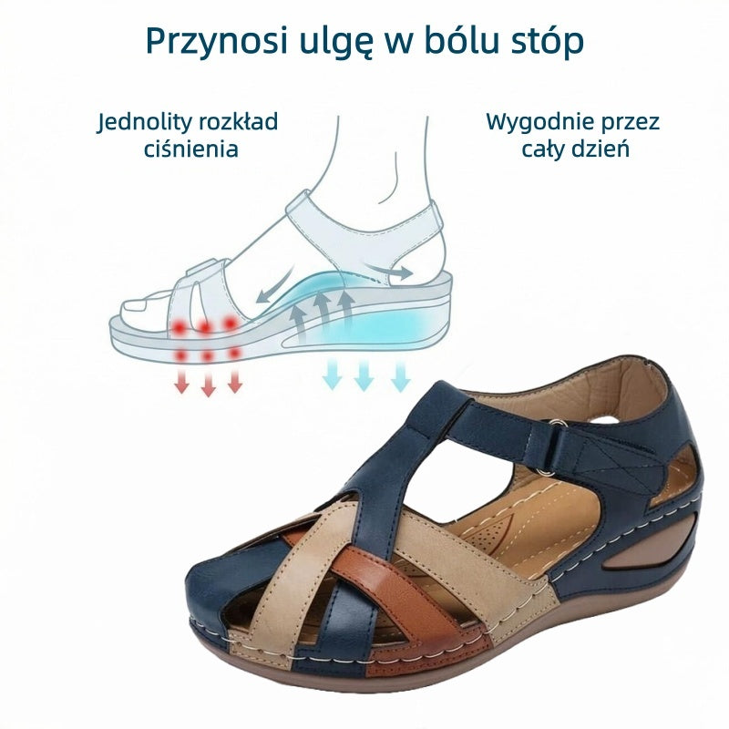 Zapatos ortopédicos FOUNNE® [🔥40% de descuento hoy🎁] Sandalias europeas completamente nuevas ✅ Diseño de punta ancha | Correas de velcro | Suela exterior duradera y antideslizante | 🔴Soporte de arco multipunto | Suaves y cómodas