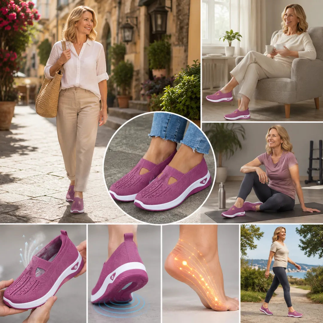 Zapatos ortopédicos FOUNNE® [🔥Oferta por tiempo limitado🎁] Zapatos cómodos para caminar | Diseño transpirable | Frescos y transpirables | Mejoran la forma de las piernas | Alivian el dolor de pies ✅