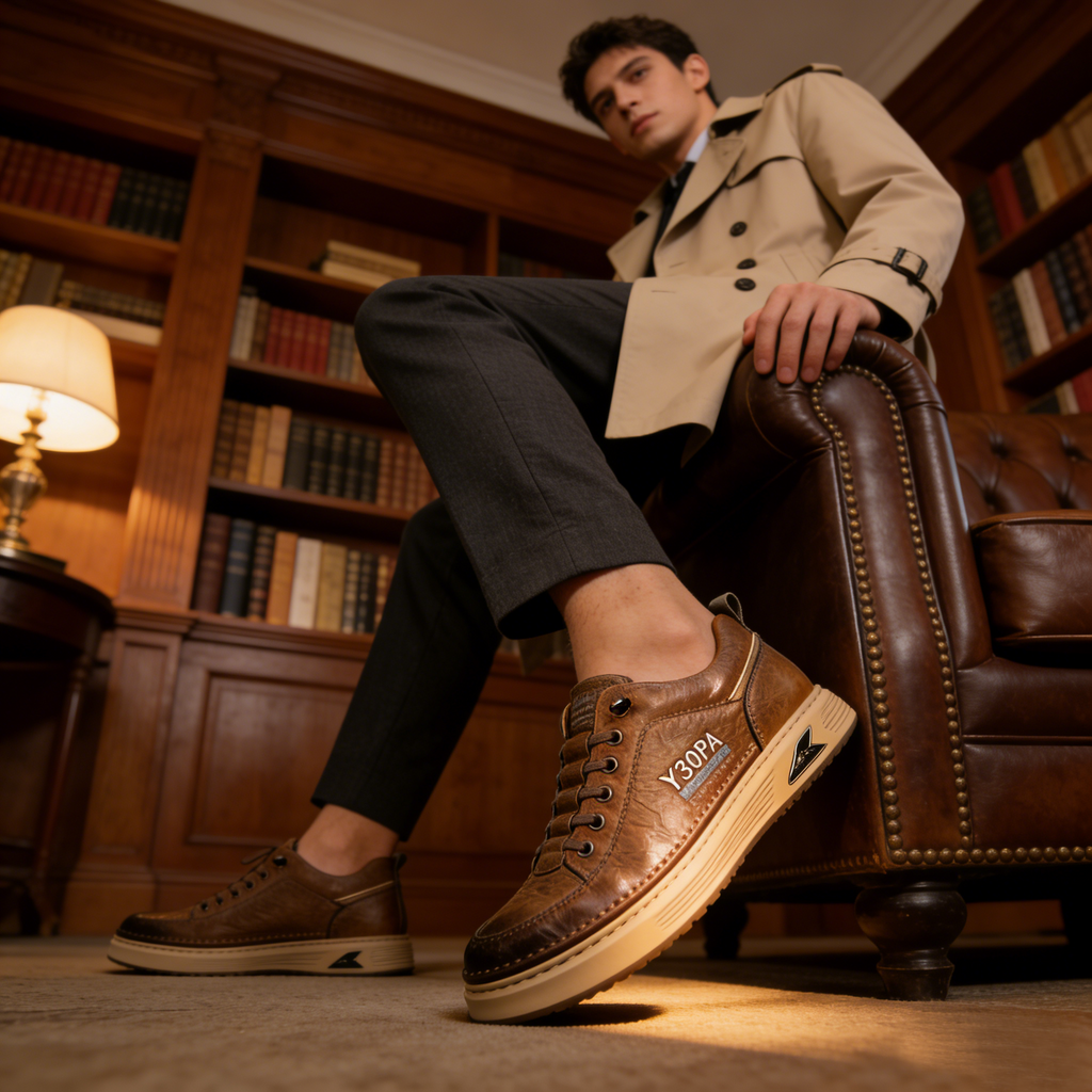 Founne® 【⏰¡Hoy a mitad de precio! ⚡】Zapatos de piel española hechos a mano | Elegantes y refinados | Cómodos y transpirables | Alivian el dolor de pies | Acompañan al hombre en cada paso