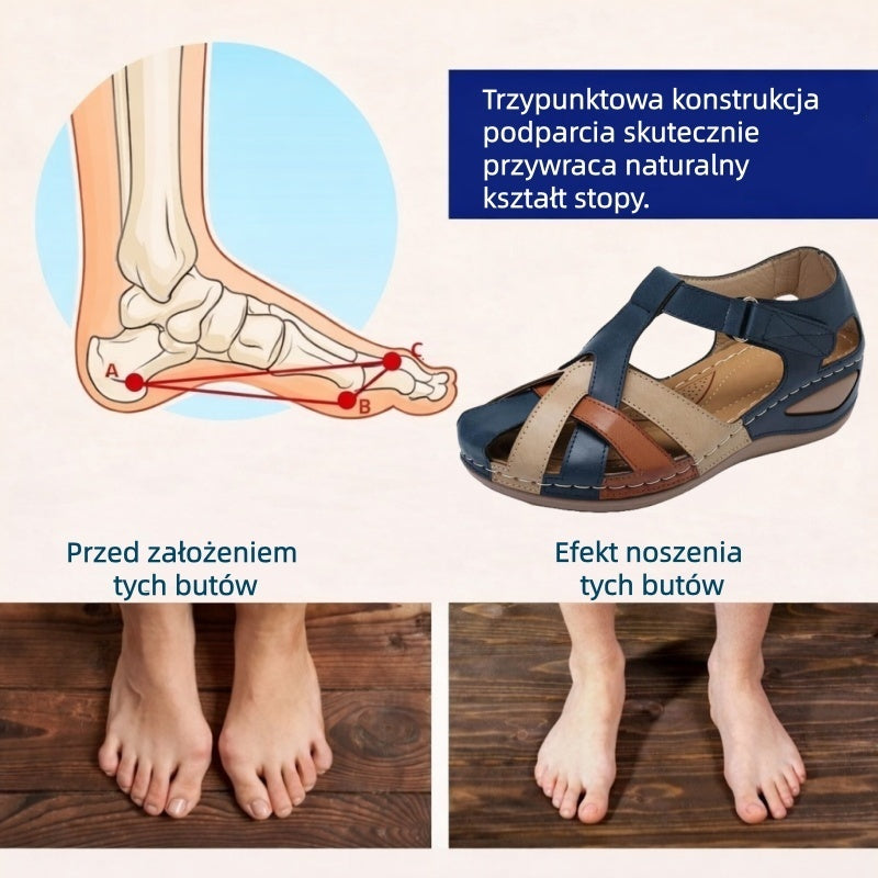 Zapatos ortopédicos FOUNNE® [🔥40% de descuento hoy🎁] Sandalias europeas completamente nuevas ✅ Diseño de punta ancha | Correas de velcro | Suela exterior duradera y antideslizante | 🔴Soporte de arco multipunto | Suaves y cómodas
