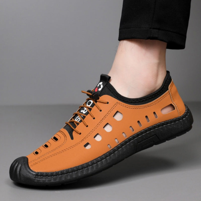 🐂 Zapatos de piel de becerro para hombre, cosidos a mano en Australia ✅ Sandalias ortopédicas de diseño ergonómico 🦶 con absorción de impactos