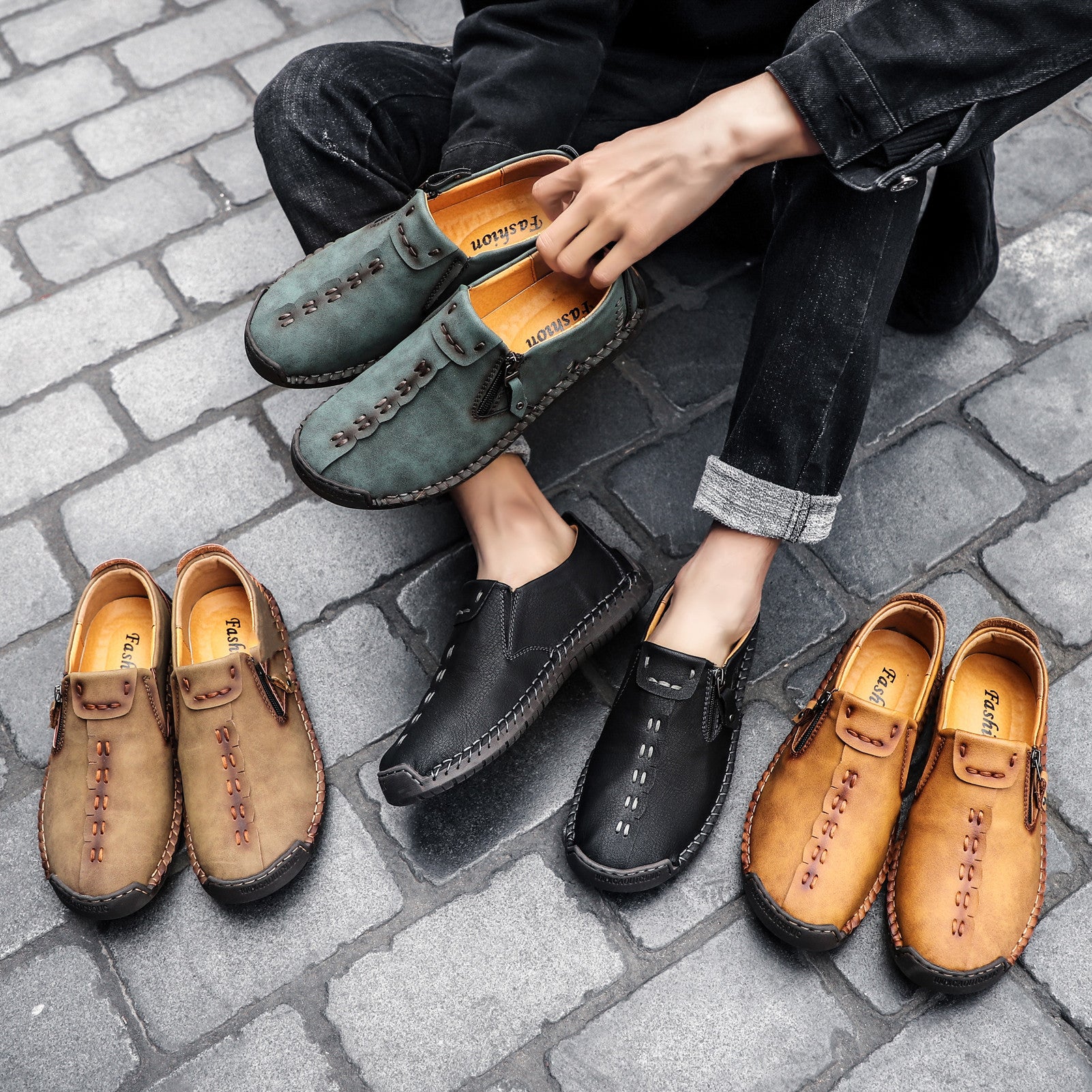 (🎉50% de descuento hoy, no te lo pierdas) 🐂 Zapatos ortopédicos de piel de becerro australiana para hombre 👞Cosidos a mano ✅Soporte de arco: caminar
